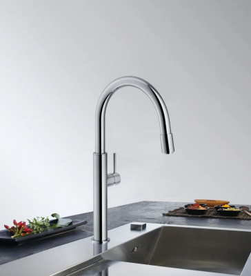 Franke Robinet de cuisine Pescara bec fixe haut et bas chrome 115.0523.286