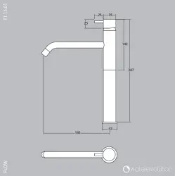 Waterevolution Flow Robinet de lavabo couleur PVD brillant doré T115WGE