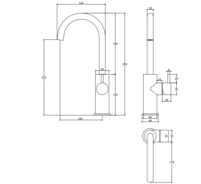 Waterevolution Flow Waschtischarmatur, hohes Modell, Chrom T1121F01