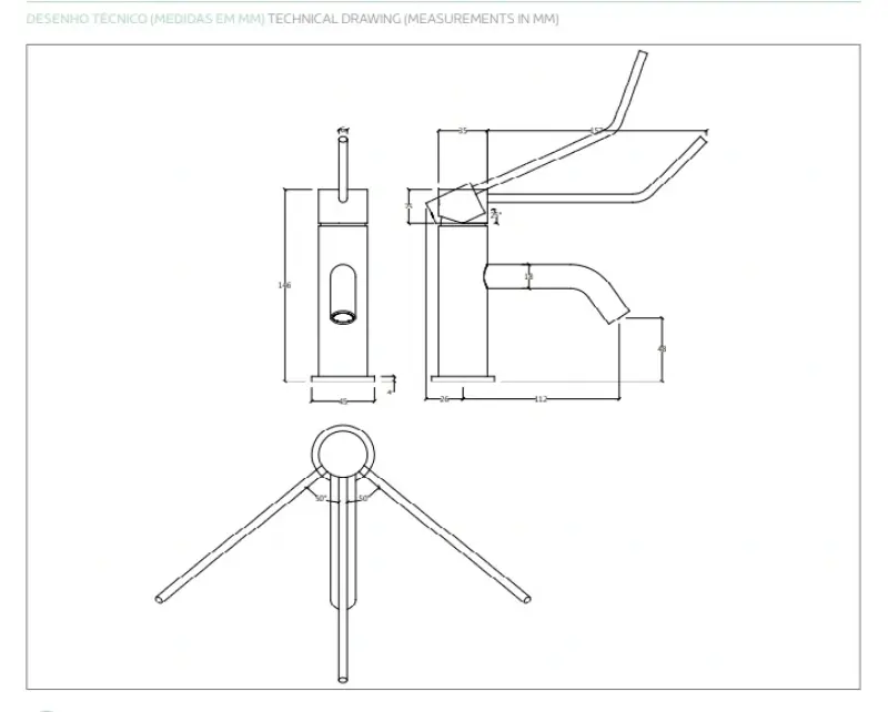 Waterevolution Flow Waschtischarmatur inkl. Klickverschluss, PVD gebürstetes Kupfer T111CPE