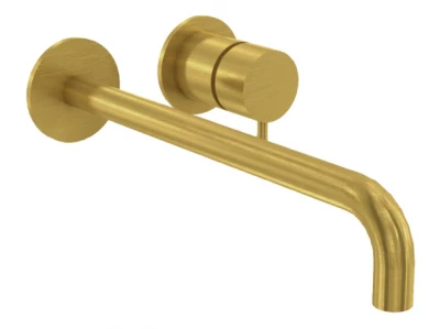 Waterevolution Flow Mitigeur lavabo encastré en laiton brossé avec bec de 15 cm T116BBB-15