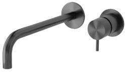Robinet de lavabo encastré Waterevolution Flow PVD Gun Metal avec bec de 25 cm T116BME-25