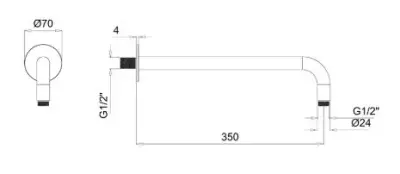 SB Rubinetterie Universale Bras de douche mural rond 35cm couleur blanc mat 1208946667