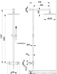 DEMM Shower combinaison douche thermostat avec douche à effet pluie chrome 1208946967