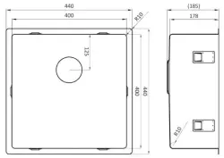 Lorreine 40SP-Gold Evier de luxe en inox PVD Gold 40x40 sous plan, à fleur de plan ou en surface 1208952328