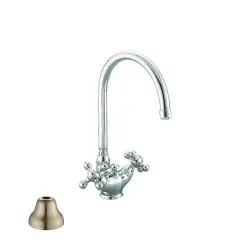 Cisal Arcana Mélangeur de lavabo nostalgique en céramique, inox AC0005202A
