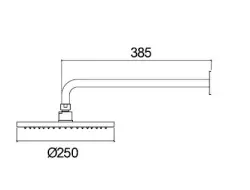 Waterevolution Flow Douche de tête 250mm avec raccord mural Gun Metal