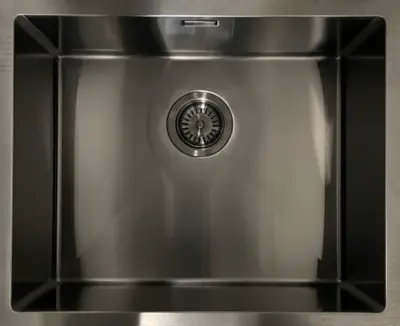 Évier Ausmann Mosel en acier inoxydable, couleur anthracite PVD Gun Metal 40x40, encastrable et en saillie 067106