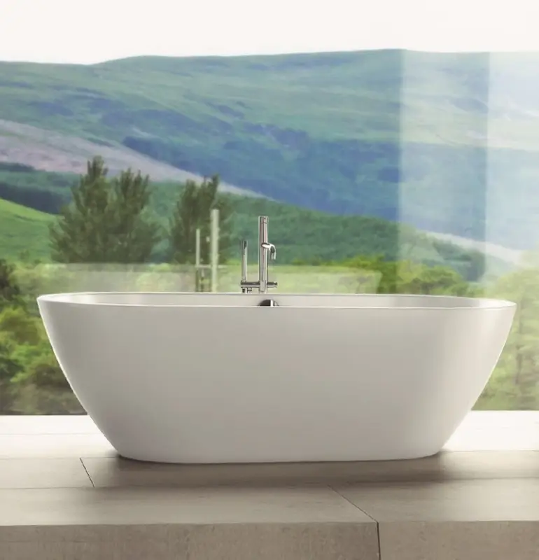 Waterevolution Flow freistehende Badewannenarmatur mit Handbrause Chrom T13301