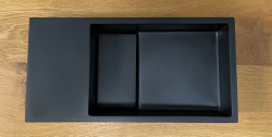 Solid-S Fontaine en solid surface L36 x P18 x H10 cm, noir mat, avec couvercle 1208953168