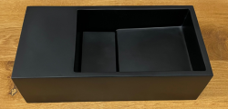Solid-S Fontaine en solid surface L36 x P18 x H10 cm, noir mat, avec couvercle 1208953168