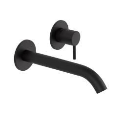 SB Mitigeur de lavabo encastré rond Noir mat - 102mm