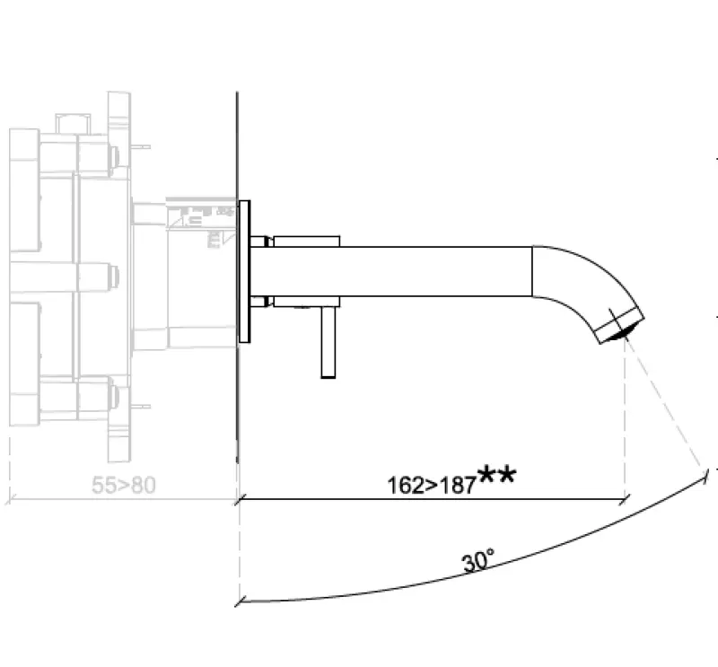 SB Round 316 Unterputz-Waschtischarmatur, gebürstetes Kupfer PVD 162mm