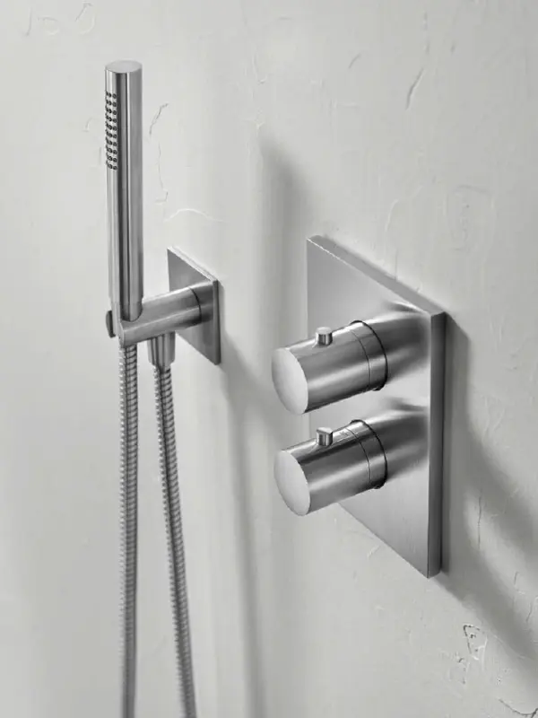 SB 316 Square Handbrausegarnitur mit Schlauch und Aufhängehaken aus Edelstahl