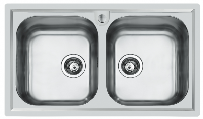 Foster Marine Évier double en acier inoxydable 316 86 x 50 cm À encastrer 1208953745