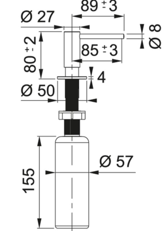 Franke Atlas Einbau-Seifenspender, massiv Edelstahl 112.0717.084