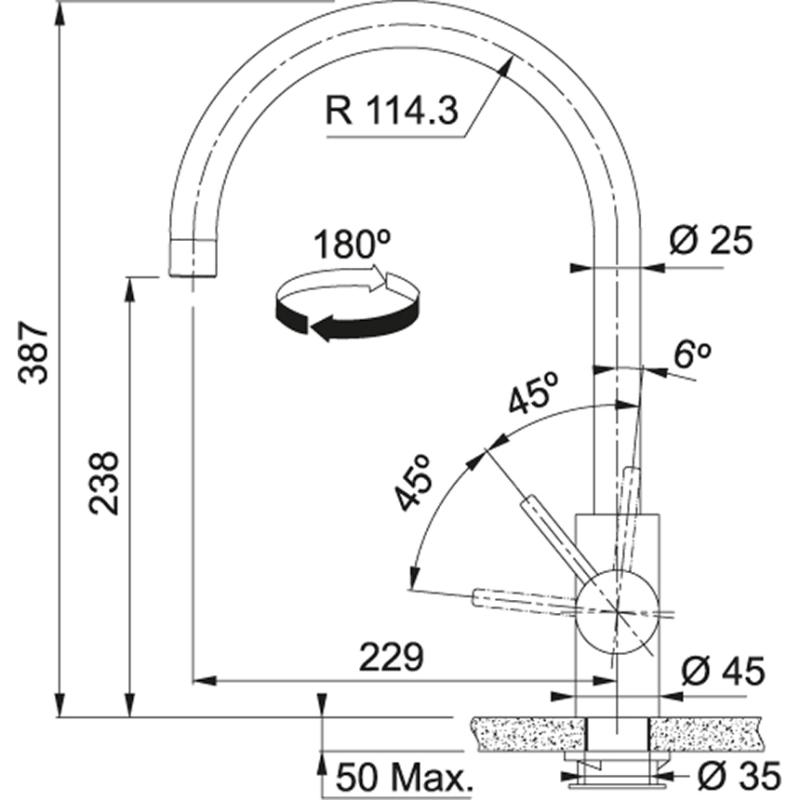 Franke Küchenarmatur Eos Neo schwenkbarer Auslauf, PVD Gun Metal 115.0628.253