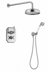PB Classic Nostalgic Set de douche encastrable chromé avec douchette et effet pluie 225mm 1208953841
