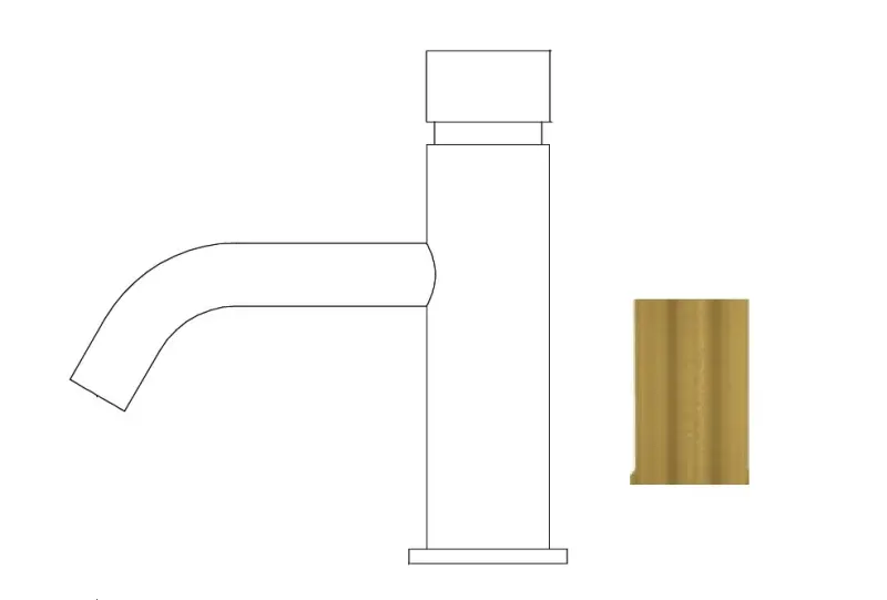 Waterevolution Flow Waschtischarmatur selbstschließend, Messing gebürstet T110TPLE