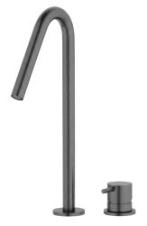 Robinet de lavabo Waterevolution Flow 2 trous PVD Gun Metal avec bec haut V 120 mm T1122VGME