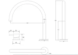 Waterevolution Flow robinet de lavabo 2 trous chromé avec bec bas U 113mm T1121U01