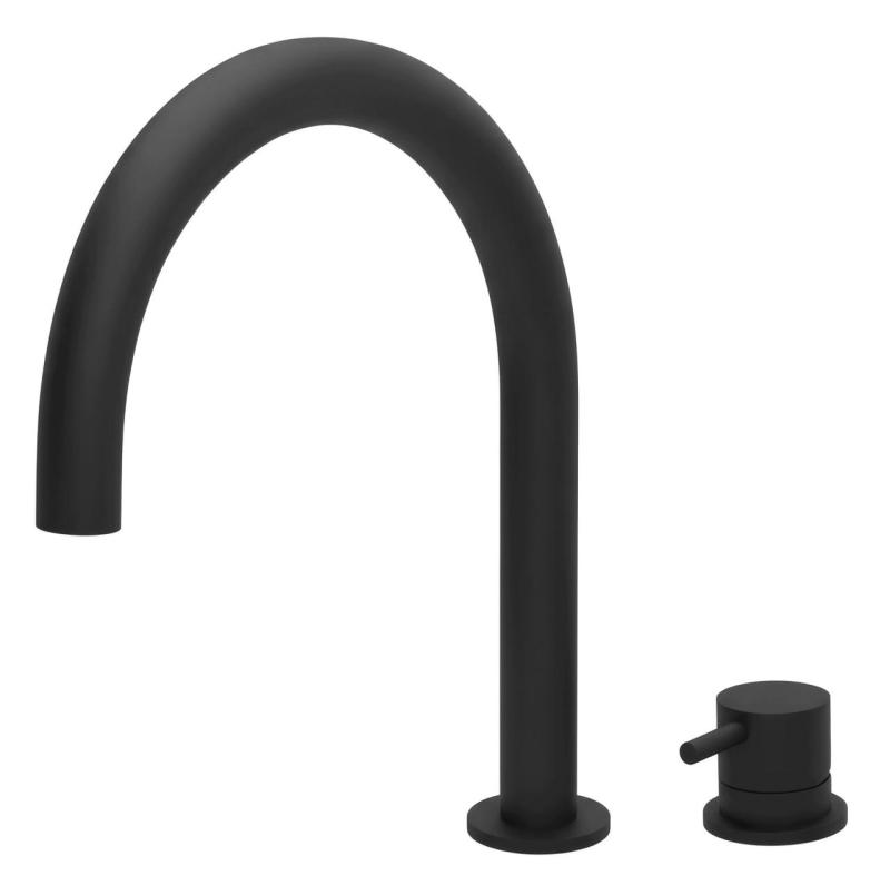 Waterevolution Flow robinet de lavabo 2 trous noir avec bec bas U 113mm T1121UPR