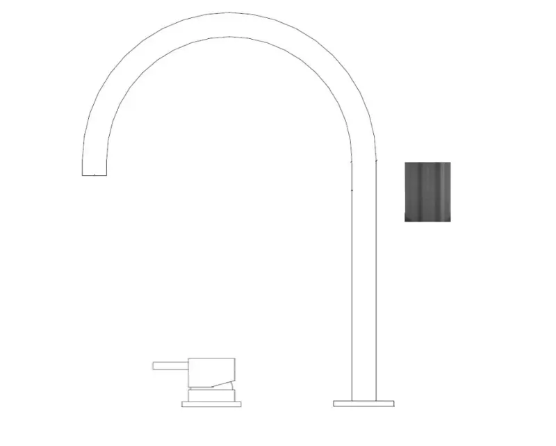 Waterevolution Flow 2-Loch-Waschtischarmatur PVD Gun Metal T1121UGME