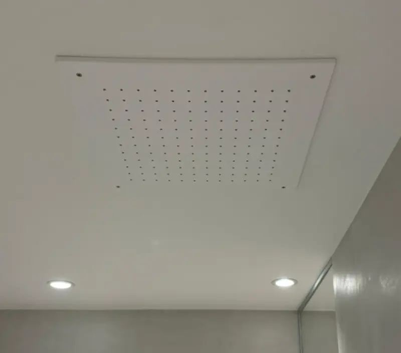 SB Rubinetterie runde Einbau Regendusche, Deckenbrause 25 cm, Corian Weiß matt 1208954085
