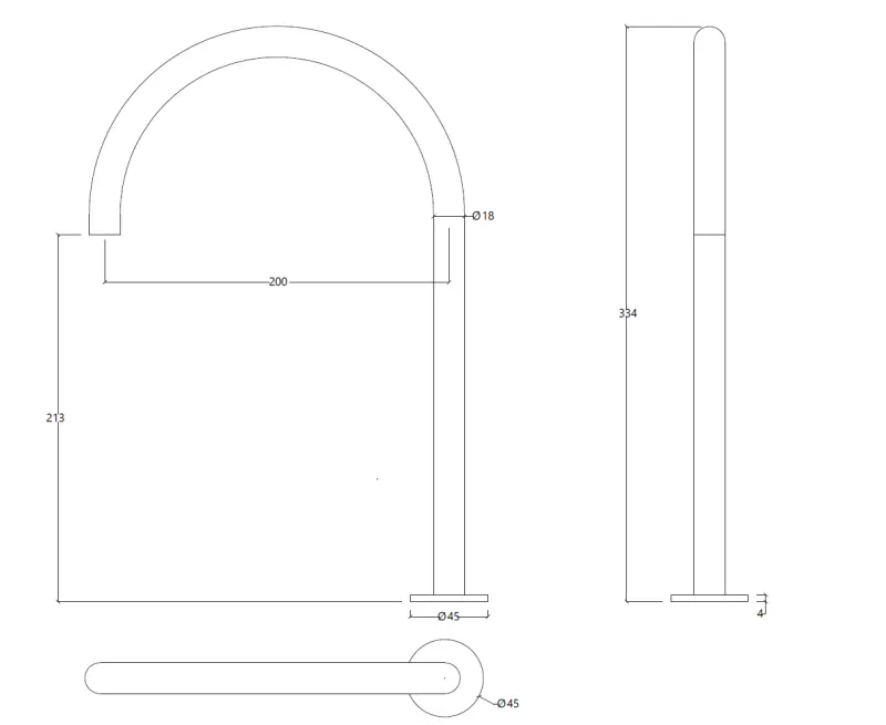 Waterevolution Flow 2-Loch Waschtischarmatur, gebürstetes Messing, mit hohem 213mm U-Auslauf T1122ULE
