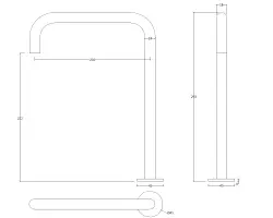 Waterevolution Flow Robinet de lavabo 2 trous bec haut 222 chromé T122H01