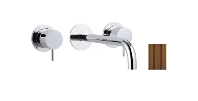 Waterevolution Flow 3-Loch-Einbau-Waschtischarmatur PVD Kupfer mit Auslauf 21 cm T1163FCPE-21