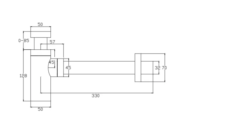 Waterevolution Flow Design-Siphon, Schwarz M199SIF1PR