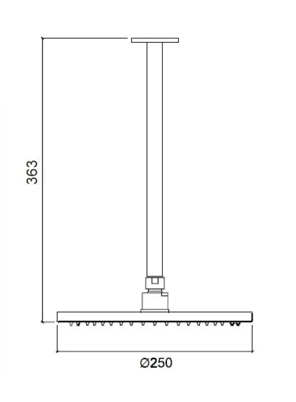 Waterevolution Flow Kopfbrause 250mm mit Deckenanschluss Chrom T16422501
