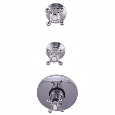 PB Classic thermostat de douche encastré nostalgique avec 2 robinets d'arrêt chromés