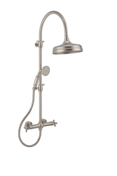 PB Classic Colonne de douche classique avec mélangeur thermostatique et douche à effet de pluie Acier inoxydable