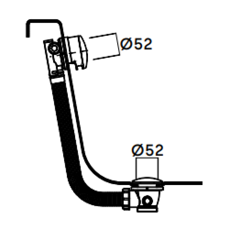 Waterevolution Wannenüberlauf mit Wannenfüller Kombination PVD Gun Metal B1ENCHGME