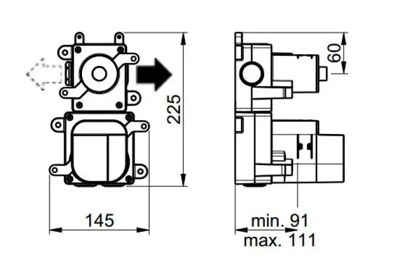 SB 316 AESTHETICS Round Unterputz-Thermostatarmatur mit 1 Ausgang / Absperrventil PVD-Kupfer gebürstet 1208954894