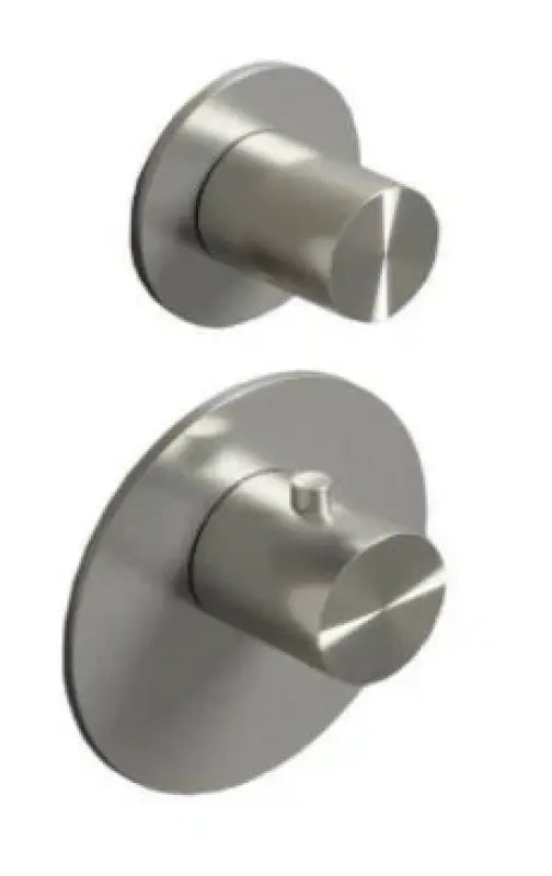 SB 316 AESTHETICS Round Unterputz-Thermostatarmatur mit 1 Ausgang / Absperrventil PVD Gold gebürstet 1208954895