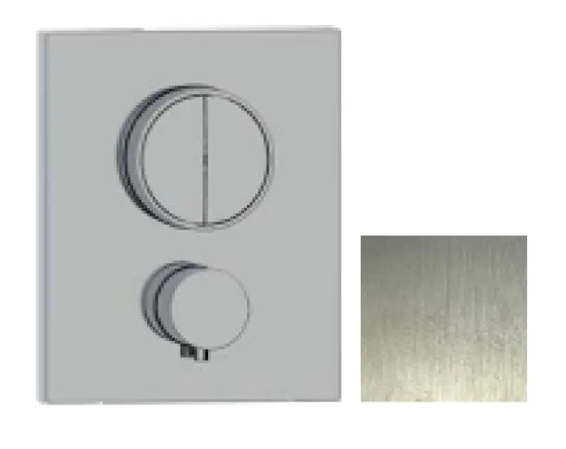 SB Push Square Unterputz-Thermostatbatterie mit Druckknopf-Umsteller und Mengenregler Edelstahl 1208955123