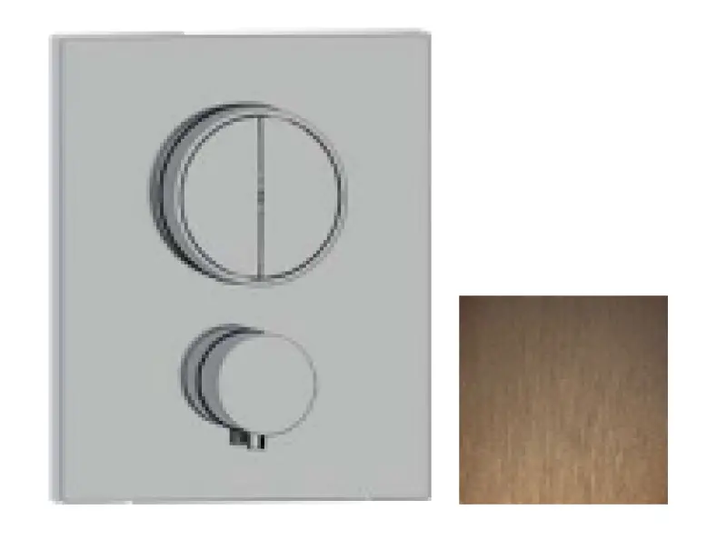 SB Push Square Unterputz-Thermostatbatterie mit Druckknopf-Umsteller und Mengenregler PVD-Kupfer 1208955128
