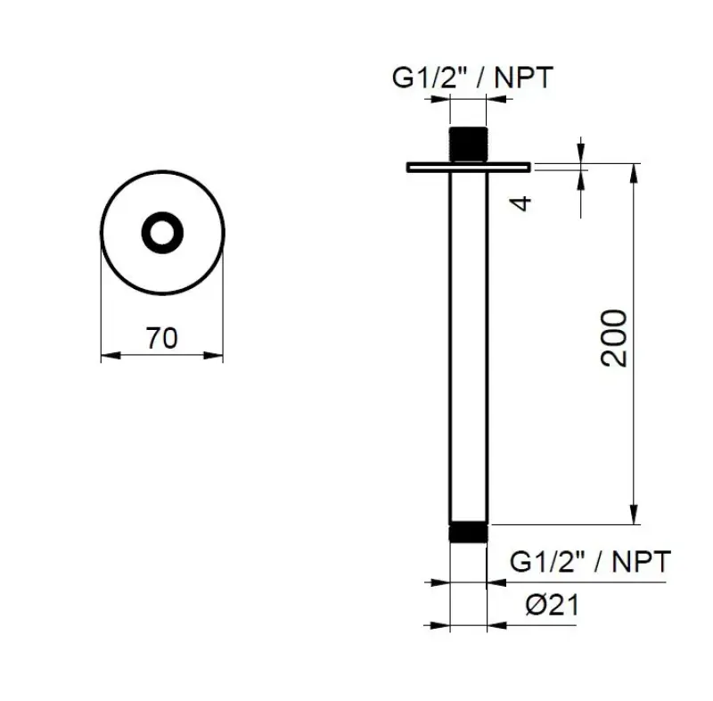SB Round 316 Decken-Duscharm rund 20cm PVD Gun Metal 1208955311