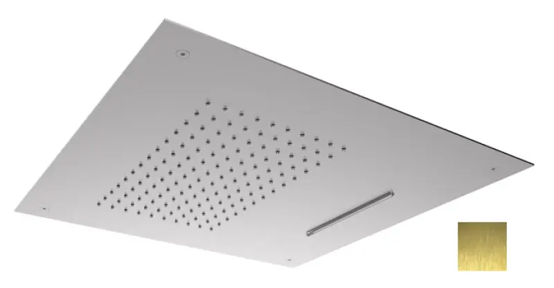 SB Square 316 Einbau-Regendusche mit Wasserfall 50x50cm Deckenbrause PVD Gold 1208955319