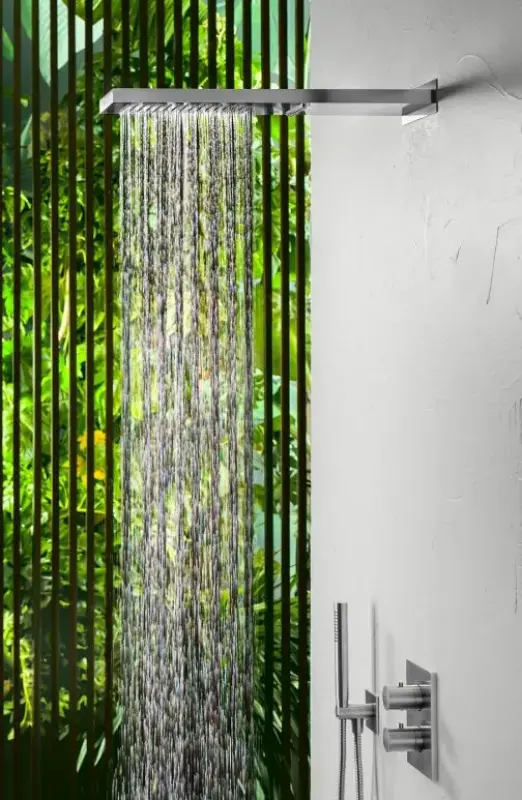 SB Square 316 Regendusche mit Wandanschluss und Wasserfall PVD Gold 1208955331