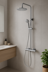 Aquadesign Valence ensemble de douche thermostatique avec douche à effet pluie chromé