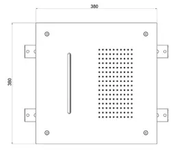 SB Square douche pluie encastrée 2 jets PVD gun metal 1208955758
