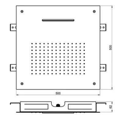 SB Square XL Douche pluie encastrée 2 jets d'eau noir mat 1208955767