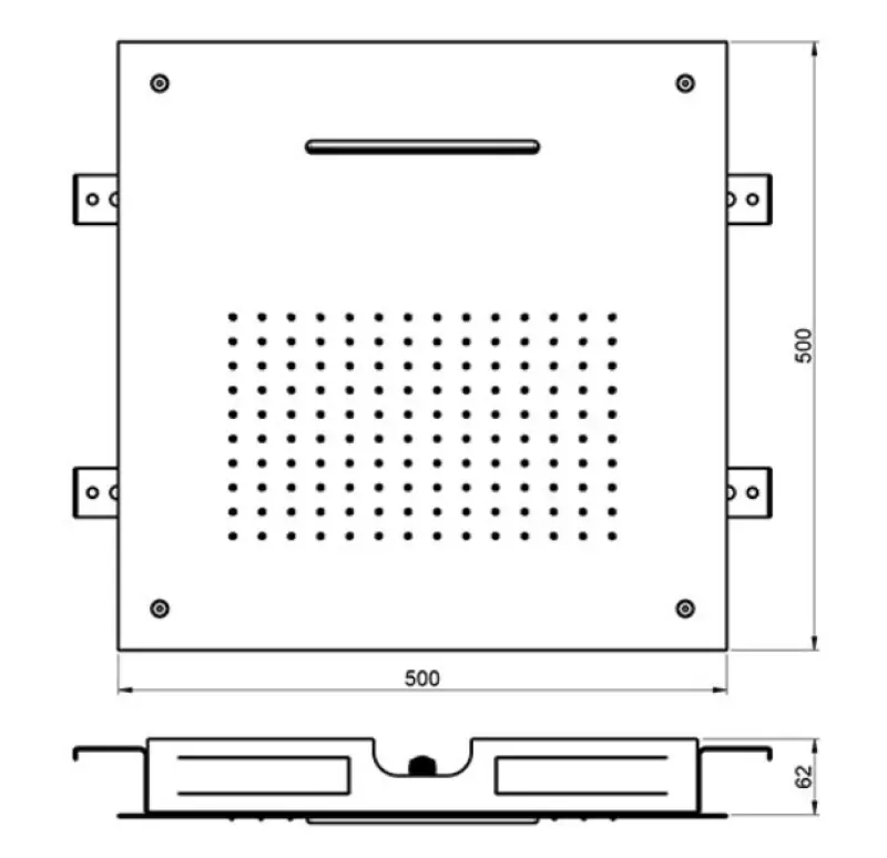 SB Square XL Einbau-Regendusche, 2 Strahlen, Schwarz matt 1208955767