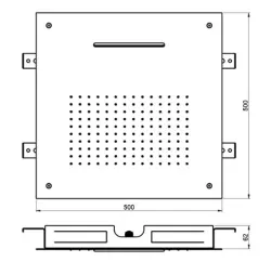 SB Square XL Douche pluie encastrée 2 jets blanc mat 1208955768