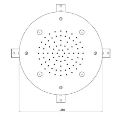 SB Round Douche pluie et brumisation gun metal PVD encastrée 1208955796