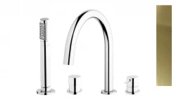 Waterevolution Flow Mitigeur de bain 4 trous pour montage sur le bord de la baignoire entièrement PVD Or clair T138WGE